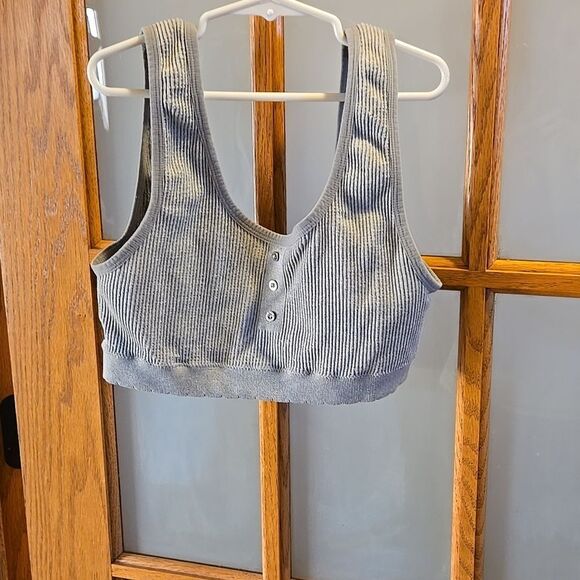 Lucky brand seamless ribbed bralette Light Gray Comfort Womens Slip On Bra - Picture 12 of 16